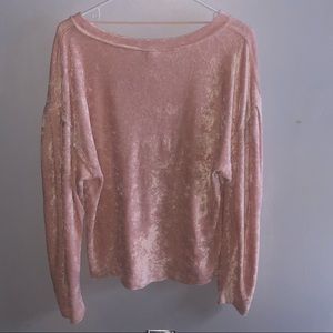 free people crushed velvet long sleeve blouse